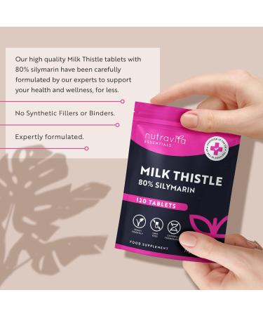 Nutravita Milk Thistle Tablets 4000mg - 120 Vegan Tablets - High Strength Supplement with 100mg Milk Thistle Extract - 80% Silymarin - Made in UK - Buy Online on GoSupps.com