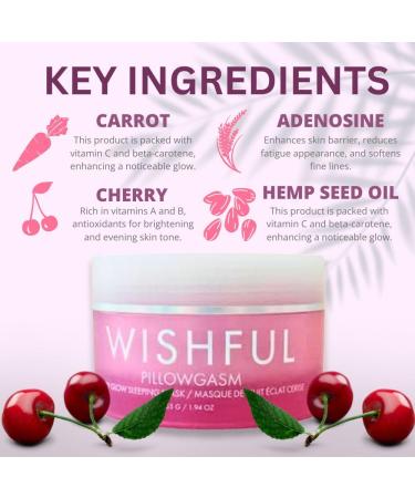 Wishful Pillowgasm Vitamin-Rich Cherry Glow Sleep Mask | 1.94 oz | Revitalize Skin Overnight - International Shipping Available - Buy Online on GoSupps.com
