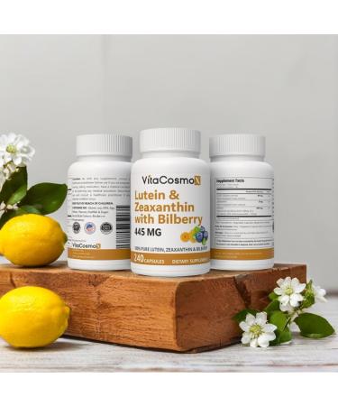 VitaCosmoX Lutein with Zeaxanthin Vegan Capsules 120 Count 40 mg Lutein + 4 mg Zeaxanthin per Serving Non-GMO Gluten-Free - Buy Online on GoSupps.com