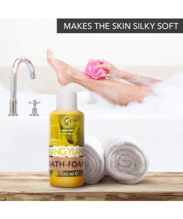 Bubble Bath Foam with Ylang Ylang Essential Oil 1000ml - Body Care for Good Sleep and Relaxation - Aromatherapy Spa Experience - Buy Online on GoSupps.com