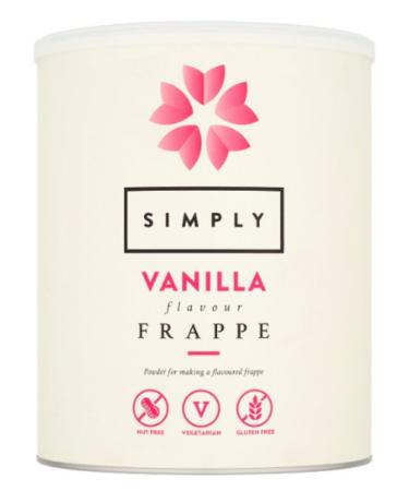 Simply Vanilla Flavour Frappe 1.75kg.Vanilla Flavour Frappe Powder Nut Free. Suitable for vegetarians and Halal Gluten Free