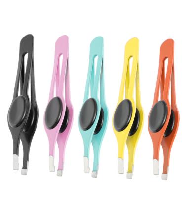 Angoily 5-hour eyebrow clip with rubber pad comedon remover hair gorge for eyebrows clips trimmer tweezers face hair remover kit eyebrow cutter acne fragments detergent