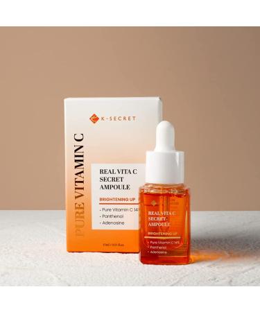 KSECRET Real Vita C Ampoule 0.51fl.oz / 15ml | Korean Skincare | brightening & pigmentation care with 14% pure vitamin C