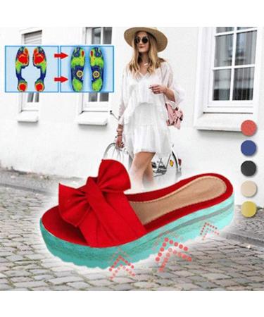 Stylish Women's Wedge Heel Slip-On Sandals - Bohemian Plateau Lippers for Summer Beach Fashion | Comfortable Casual Footwear in Size 42 EU - Buy Online on GoSupps.com