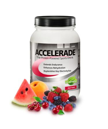 PacificHealth Accelerade, All Natural Sport Hydration Drink Mix with Protein, Carbs, and Electrolytes for Superior Energy Replenishment - Net Wt. 4.11 lb., 60 serving (Fruit Punch)