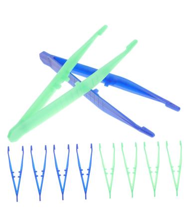 Villcase eyelash tweezing 10 pieces precisions handicrafts small first-aid- non-conductive disposable lace small for children eyelash tweezers tweezers sorted color