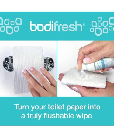 Bodifresh Toilet Paper Foam - Aloe Vera and Vitamin E Spray for Gentle and Effective Cleanse - 360 Flushable Wipes, Unscented - 3 Piece Set - Buy Online on GoSupps.com