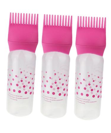 ERINGOGO 3 pi ces Flacon Applicateur pour Coloration et Soin des avec Peigne Int gr Bouteille Doseuse Rose Gradu e pour Huile Capillaire Teinture et Permanente Facile Utiliser