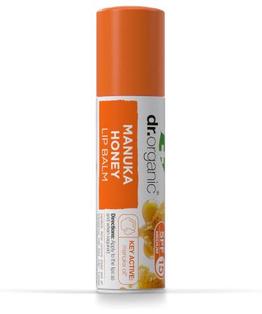 Dr Organic Manuka Honey Lip Balm SPF 15 Cruelty-Free Paraben & SLS-Free Recycled & Recyclable Organic - 5.7ml