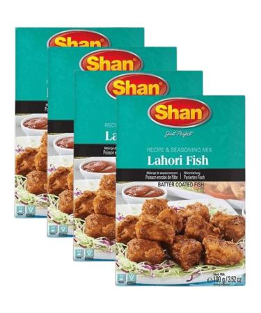 Shan Lahori Fish Seasoning Mix 100g - 4 Pack | Pesce In Pastella Batter Coated Fish.