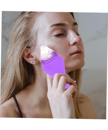 Minkissy Ice Cube Tray Facial Massager - Silicone Ice Roller Tool for Face Care & Skin Massage - Violet 15x6CM - Buy Online on GoSupps.com
