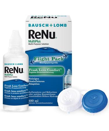 Bausch + Lomb Renu Multiplus Kombs Solution - Contact Lens Cleaner & Protein Remover - 100ml Travel Set for Soft Lenses - Buy Online on GoSupps.com