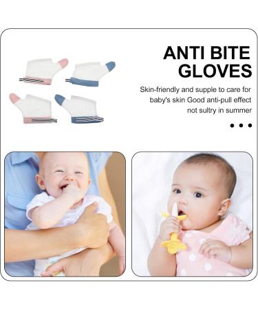 Exceart Anti-Eating Gloves for Babies - Adjustable Finger-Sailing Suck Guard | 2 Pairs | White Nylon | Child Finger Sucking Correction - Buy Online on GoSupps.com