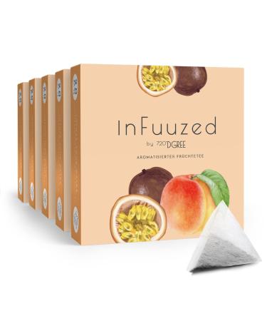 720 DGree "infuuzed" taste peach maracuja - 100 bags at least 50 liters - without sugar additive no calories - of course delicious for your drinking bottle: the drinks alternative to iced tea lemonade peach -maracuja 60 g (5 pack)