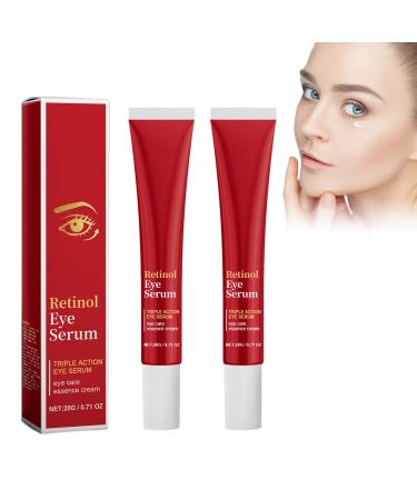 Lot de 2 s rums pour les yeux au r tinol - S rum d congestionnant pour les yeux - Cr me hydratante pour les yeux - Huile pour les yeux - Illumination et raffermissement de l'essence des yeux
