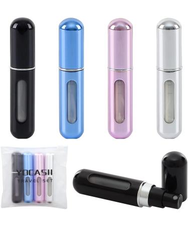 4PCS Refillable Perfume Atomizer Bottle, Portable Travel Perfume Mini Spray Bottles, Cologne Dispenser Perfume Bottles, Portable Empty Perfume Spray Bottle for Travel, Perfume Container with Bag