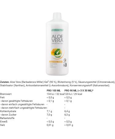 LR LIFETAKT Aloe Vera Drinking Gel with Honey - 3x1000ml - Premium Food Supplement for Health & Wellness - International Shipping Available - Buy Online on GoSupps.com