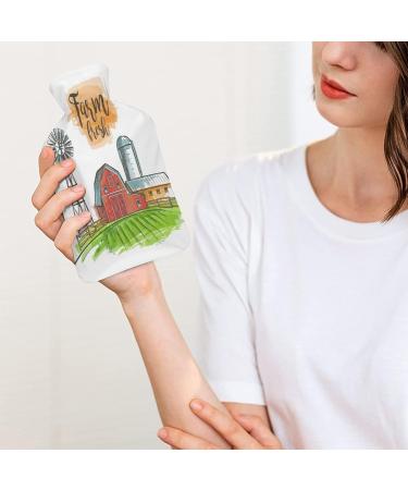 Farm Hot Water Bottle with Plush Cover Hand Warmer for Adults & Children | 26.5x15.3cm | Shop Internationally - Buy Online on GoSupps.com