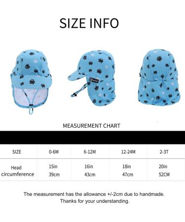 weVSwe Baby Toddler Sun Hat UPF 50+ Swim Cap Flap Neck Protection Adjustable Chin Straps Blue Crab 12-24 Months - Buy Online on GoSupps.com