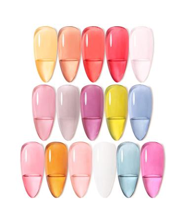 16 Colors Gel Nail Polish Set - Bright Jelly UV LED Nail Art Kit for Salon or DIY at Home - Perfect Gift for Women - Buy Online on GoSupps.com