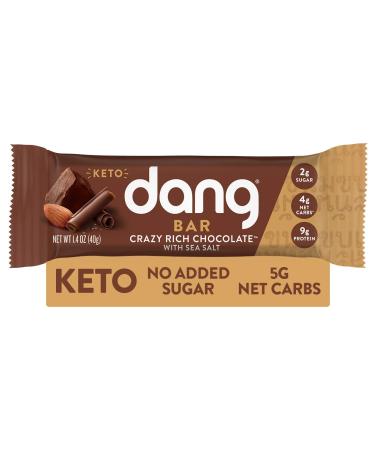 Dang Keto Bar Crazy Rich Chocolate with Sea Salt 12 Bars 1.4 oz (40 g) Each
