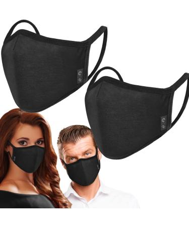 2-Pack Unisex Cloth Washable Reusable Cover-100% Cotton 3Layer men women outdoor
