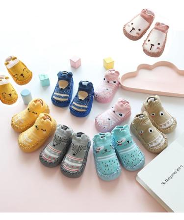 XM-Amigo Baby Boys Girls Indoor Slippers Anti-Slip Socks Shoes 0-6 Months Blue Set01 - 4 Pairs - Buy Online on GoSupps.com