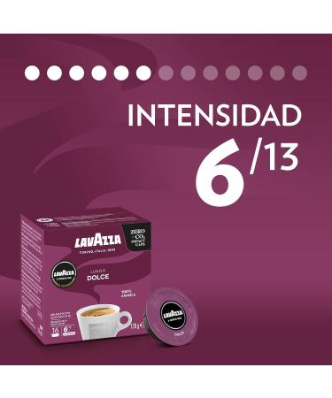 Buy Lavazza A Modo Mio Lungo Dolce - 16 Arabica Coffee Capsules Medium Roast 100% Arabica Intensity 6/13 | International Shipping Available - Buy Online on GoSupps.com