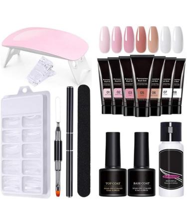 Builder Gel Nail Kit Gel Nail Kit 15ml 7 Colors Gel Extension Nail Kit with UV Lamp Nail File Clip Builder Gel Nail Kit Long-Lasting Gel Polish Starter Kit for Home Salon - Buy Online on GoSupps.com