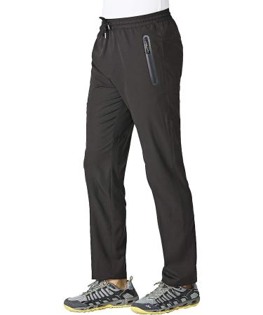 TBMPOY Men's Lightweight Hiking Travel Pants - Breathable Athletic Joggers with Zipper Pockets (A1-black, X-Large) - Buy Online on GoSupps.com