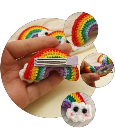 FRCOLOR Kids Pairs Rainbow Barrettes korean hair clips colorful hair clips kids barretes Hair Pin girl hair side clip Wool Felt Rainbow Charm hair bang clip alloy child to weave to - Buy Online on GoSupps.com