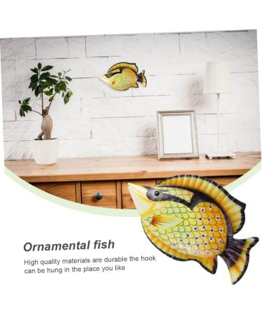 Zerodeko 2pcs Decorative Fish Wall Hanging Ocean Fish Iron Fish Hanging 30X17cmx2pcs Yellowx2pcs - Buy Online on GoSupps.com