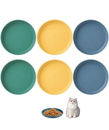 6 PCS Cat Bowls Cat Plate Cat Food Bowl Cat Food Dish Shallow Pet Bowls Kitten Food Bowl Cat Food Plate for Cats Fatigue Free Cat Feeding Bowls for Kittens and Small Animals Flat Cat Bowl