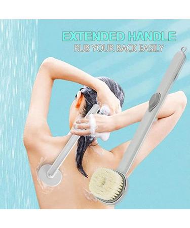 PUNELE Long Handle Exfoliating Bath Brush with Soap Dispenser - Grau 36*9*4.2cm - Buy Online on GoSupps.com