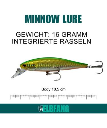 ELBFANG Wobbler Set - 10.5 cm / 16 g - Ideal for Pike Zander & Perch - Includes Artificial Bait Box - International Shipping - Buy Online on GoSupps.com