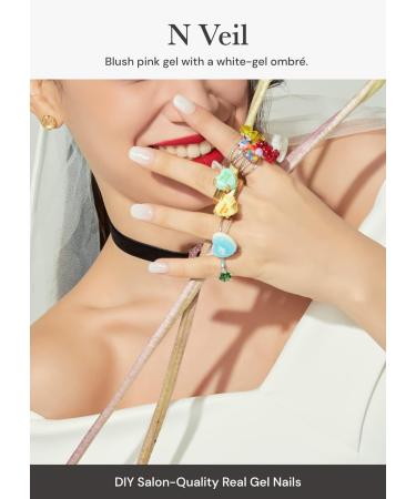 ohora N Veil Semi Cured Gel Nail Strips - Salon-Quality Long Lasting Nail Art - Easy Application & Removal - 2 Prep Pads, File, Wooden Stick - Buy Online on GoSupps.com