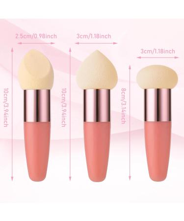 Sibba Makeup Sponge Set - 3 Pieces Blending Sponges & Brushes for Foundation Cream Powder and Peeling Masks | Beauty Blender with Handle - Perfect for All Skin Types - Buy Online on GoSupps.com