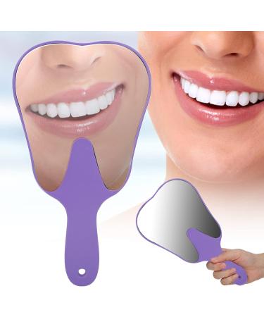 Cute Tooth Shaped Mirror with Handle Small Gift for Dental Clinic 3 Colors Available PC Material Designed for Oral Observation (Purple) - Buy Online on GoSupps.com