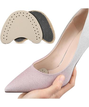 Healvian Forefoot Cushions - 8 Pairs High Heel Pads Anti-Slip Cow Leather & Latex Insoles for Women & Girls - Beige Metatarsal Support - Buy Online on GoSupps.com