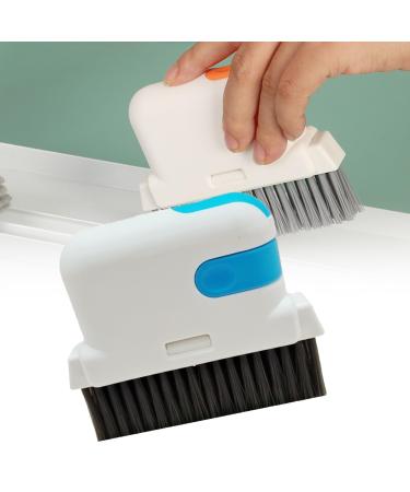 Window Sill Cleaner Tool 2 in 1 Groove Cleaning Brush Crevice Cleaning Brush Crevice Window Slot Multifunctional Deepening Gaps Cleaning Detachable Brush(Blue)