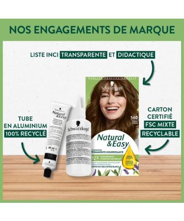 Schwarzkopf - Natural & Easy - Natural Permanent Hair Color - Olive Oil and Lavender Extract - 93% Natural Ingredients - Light Golden Brown 565 - Buy Online on GoSupps.com