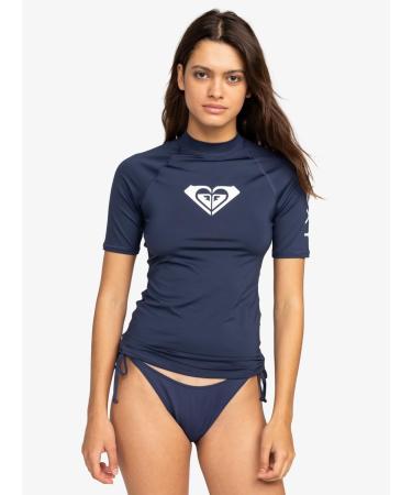 Roxy Whole Hearted UPF 50 Short Sleeve Rashguard for Women - Mood Indigo - International Shipping Available - Buy Online on GoSupps.com
