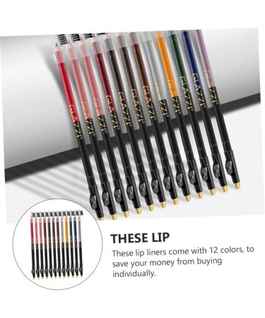 PLAFOPE 12pcs Lip Liner Eyeliner Make up Lipliner Black Waterproof Eyeliner Natural Pen Gel Eyeliner Plastic - Buy Online on GoSupps.com