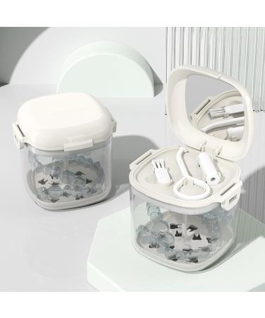 Mundschutzetui - Hierarchical Hollow Tedge-Aligner Case with Mirror Brush | Transparent Travel Utensils for Mouth Protection Night Protection & Oral Care | Zagaro White - Buy Online on GoSupps.com
