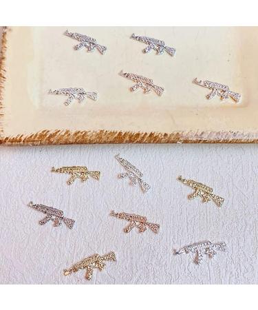40pcs Retro Punk Gun Nail Charms - Metal Weapon Nail Art Charms for DIY Nails - Buy Online on GoSupps.com