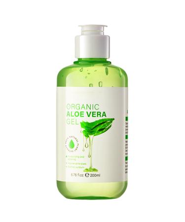 Organic Aloe Vera Gel Aloe Vera Gel for Face Body and Hair Deeply Hydrating Nourishing After Sun Skin Care Aloe Vera Soothing Gel Cooling Cooling Calming and Soothing 6.76 Fl Oz