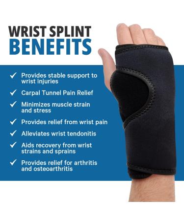 Hand Brace for Carpal Tunnel & Wrist Pain Relief - Adjustable Night Support with Splints for Arthritis & Tendonitis - Unisex Fit - Buy Online on GoSupps.com