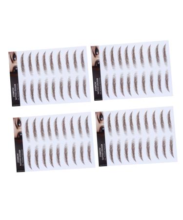 FOYTOKI 4pcs Grooming Natural Hair- False Eyebrow Realistic Hair-like Girl Tools Brown Shaping Transfer