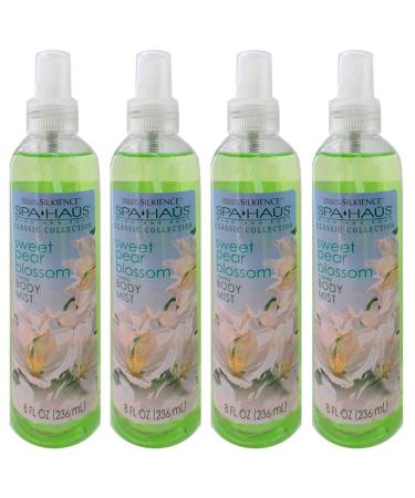 4 Women's Sweet Pear Blossom Spray Mist Body Splash Perfume Bath Fragrance 8oz Womens Fine Fragrance Aroma Floral Scents Aloe Vera Deodorizing Moisturizing Hydrating Skin Odor Eliminator Neutralizing - Buy Online on GoSupps.com