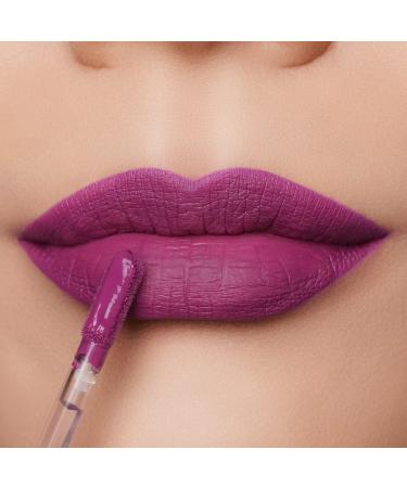 Oulac Purple Matte Liquid Lipstick - Long Lasting Lip Gloss | Vegan & Cruelty-Free | Deep Violet Lip Tint Stain with Vitamin E & Rose Oil | Waterproof Formula - M15 Butterfly Kiss - Buy Online on GoSupps.com